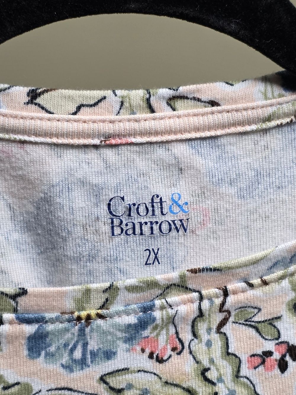 croft & barrow Floral WOMENS Top - Pink, Blue & Green - Picture 3 of 3